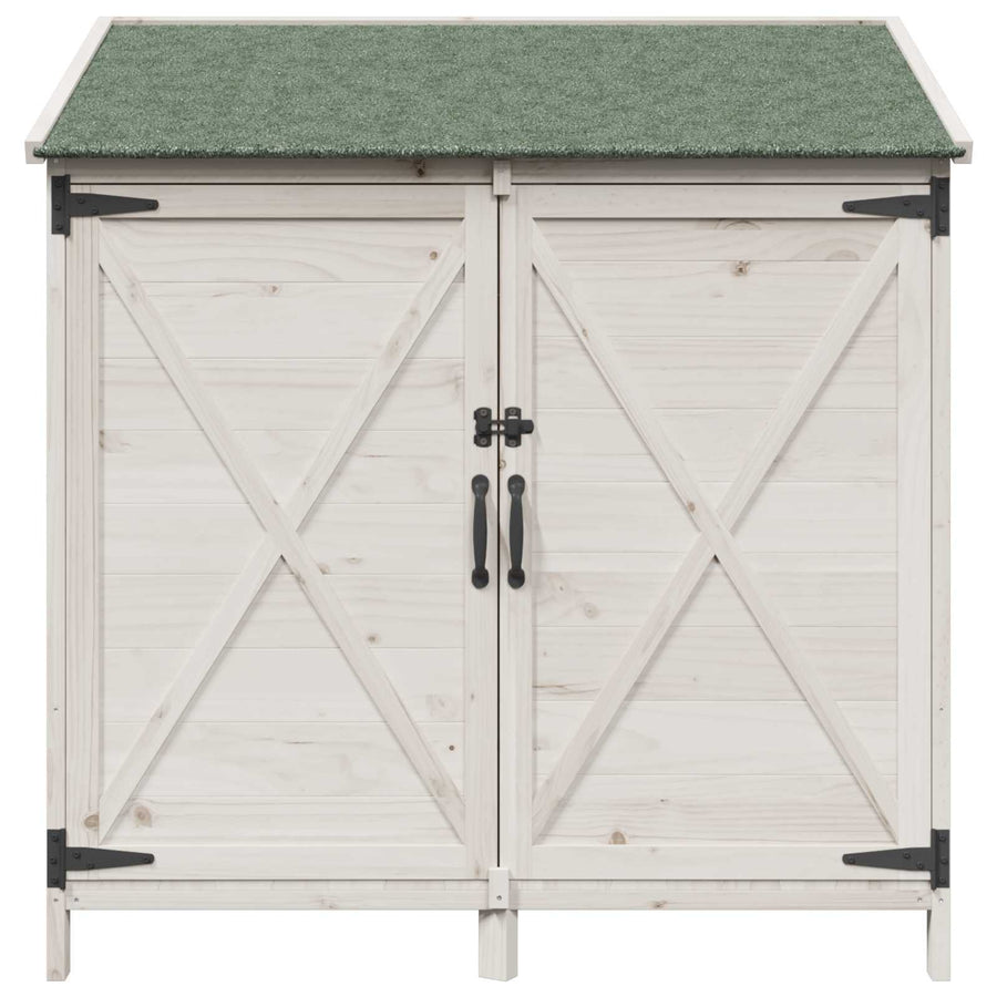 Tuinschuur Wit 106 x 56 x 113,5 cm Bewerkt hout