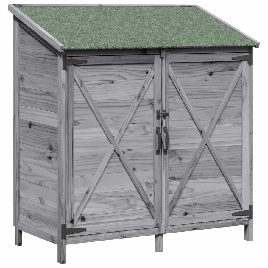 Tuinschuur Grijs 106 x 56 x 113,5 cm Bewerkt hout
