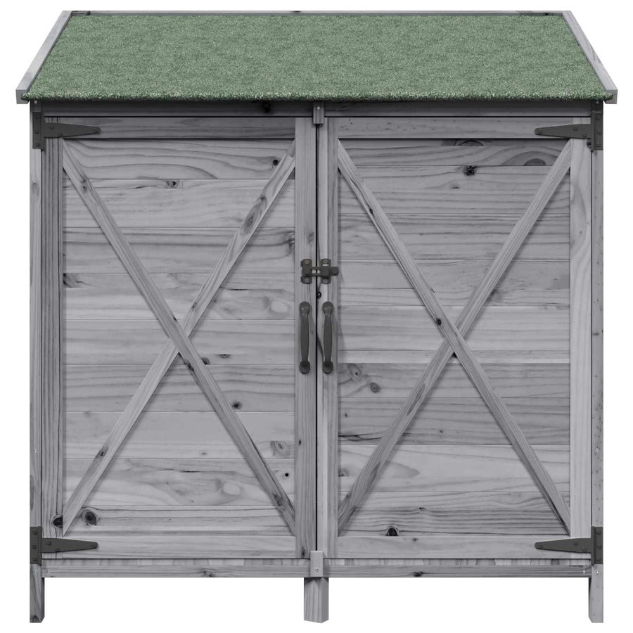 Tuinschuur Grijs 106 x 56 x 113,5 cm Bewerkt hout