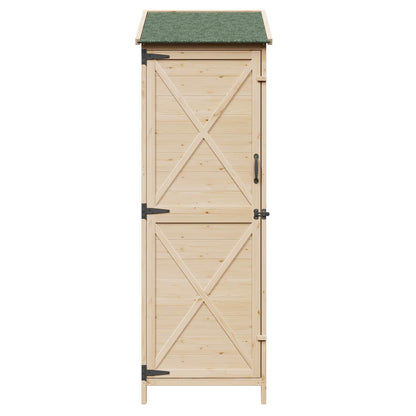 Tuinschuur Naturel 59,5 x 56 x 176,5 cm Bewerkt hout