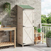 Tuinschuur 59,5x56x176,5 cm wit bewerkt hout
