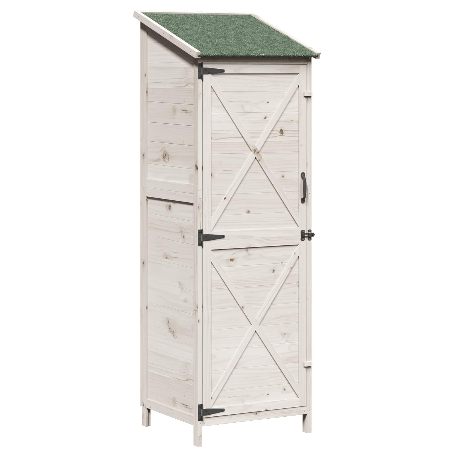 Tuinschuur Wit 59,5 x 56 x 176,5 cm Bewerkt hout