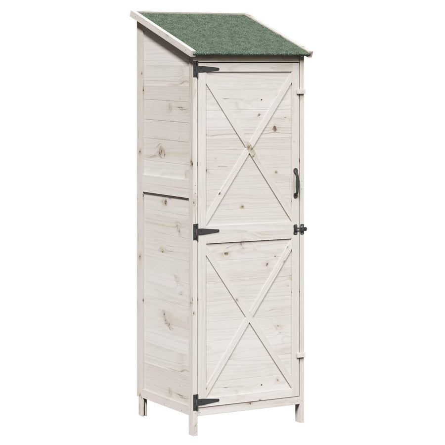 Tuinschuur Wit 59,5 x 56 x 176,5 cm Bewerkt hout