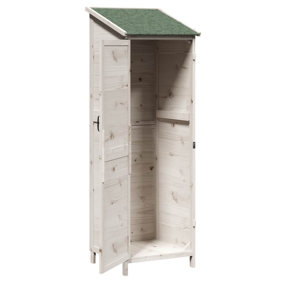 Tuinschuur Wit 59,5 x 56 x 176,5 cm Bewerkt hout