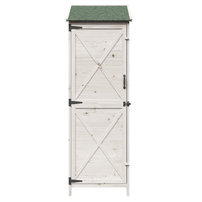 Tuinschuur Wit 59,5 x 56 x 176,5 cm Bewerkt hout