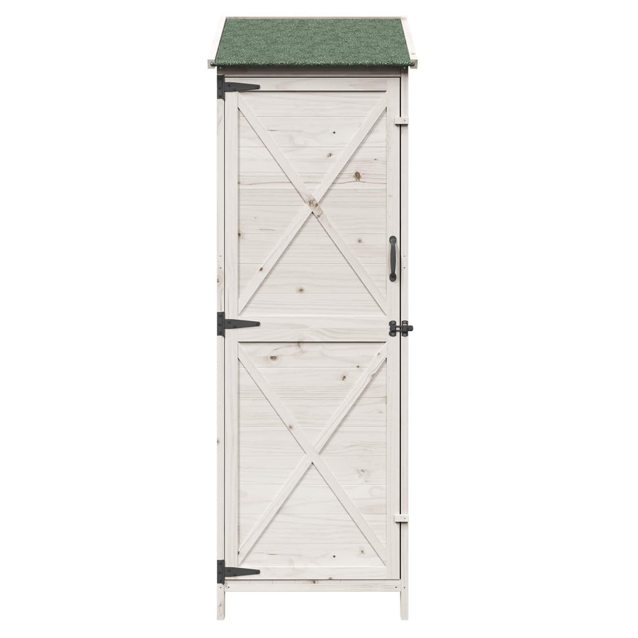 Tuinschuur Wit 59,5 x 56 x 176,5 cm Bewerkt hout
