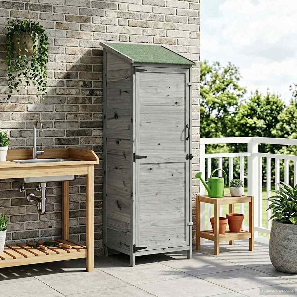 Tuinschuur Grijs 59,5 x 56 x 176,5 cm Bewerkt hout