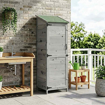 Tuinschuur Grijs 59,5 x 56 x 176,5 cm Bewerkt hout