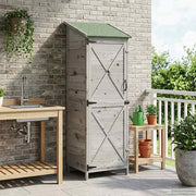 Tuinschuur 59,5x56x176,5 cm bewerkt hout grijs