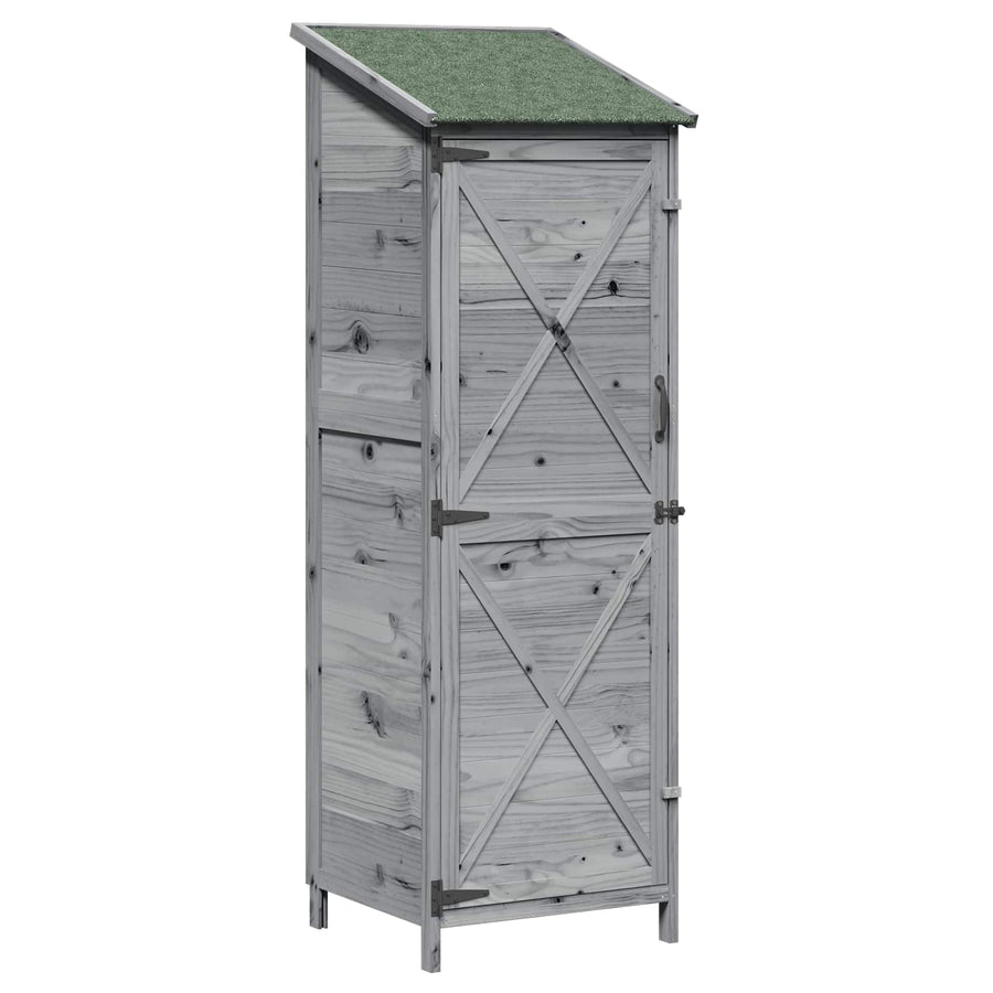 Tuinschuur Grijs 59,5 x 56 x 176,5 cm Bewerkt hout