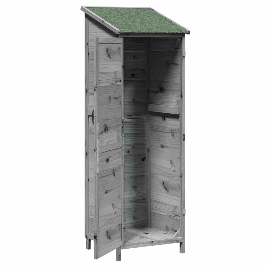 Tuinschuur Grijs 59,5 x 56 x 176,5 cm Bewerkt hout