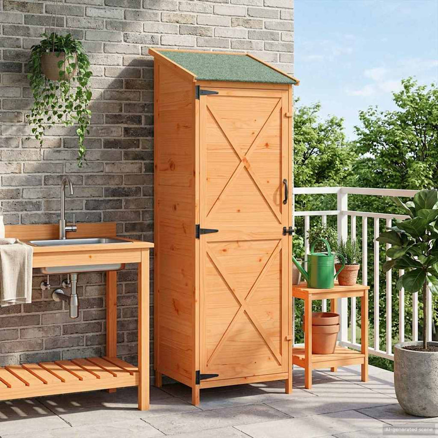 Tuinschuur Bruin 59,5 x 56 x 176,5 cm Bewerkt hout