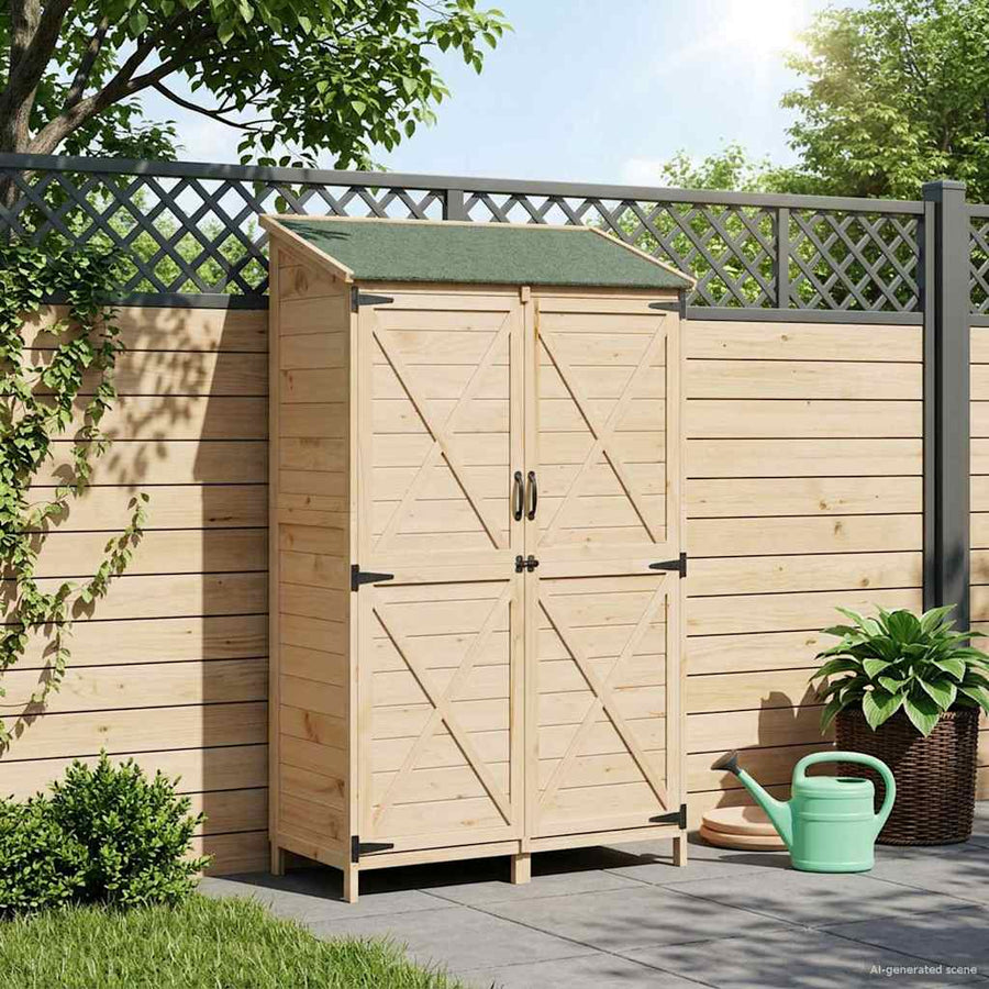 Tuinschuur Naturel 106 x 56 x 176,5 cm Bewerkt hout