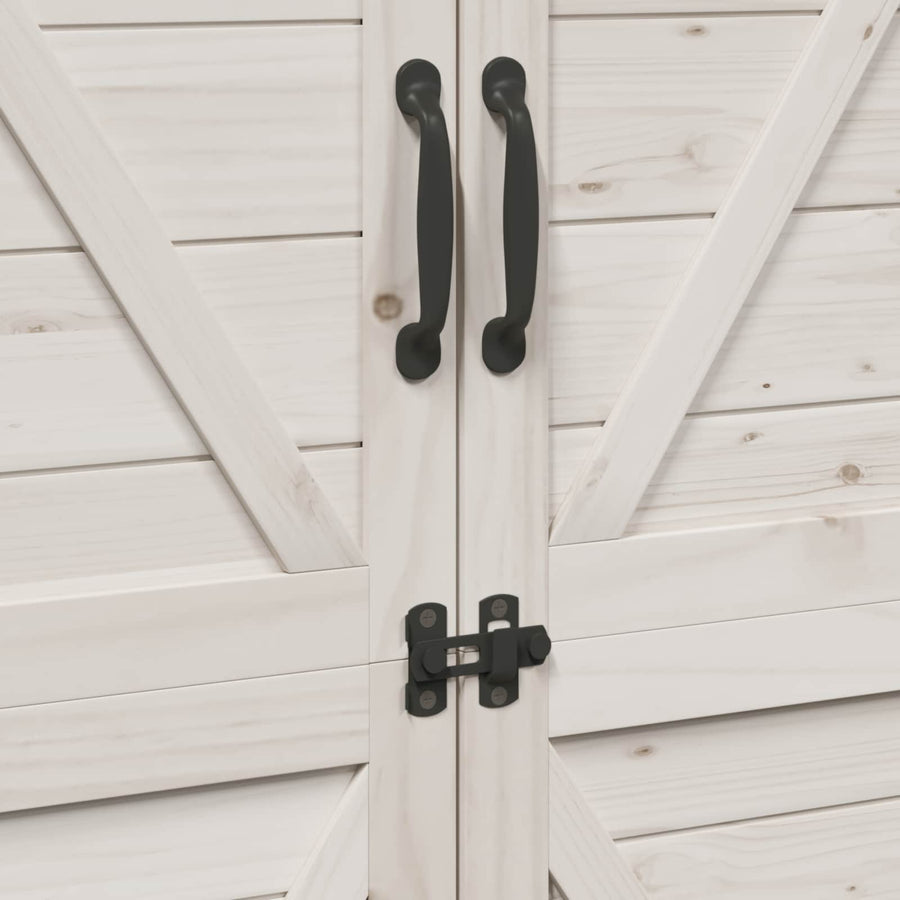 Tuinschuur Wit 106 x 56 x 176,5 cm Bewerkt hout