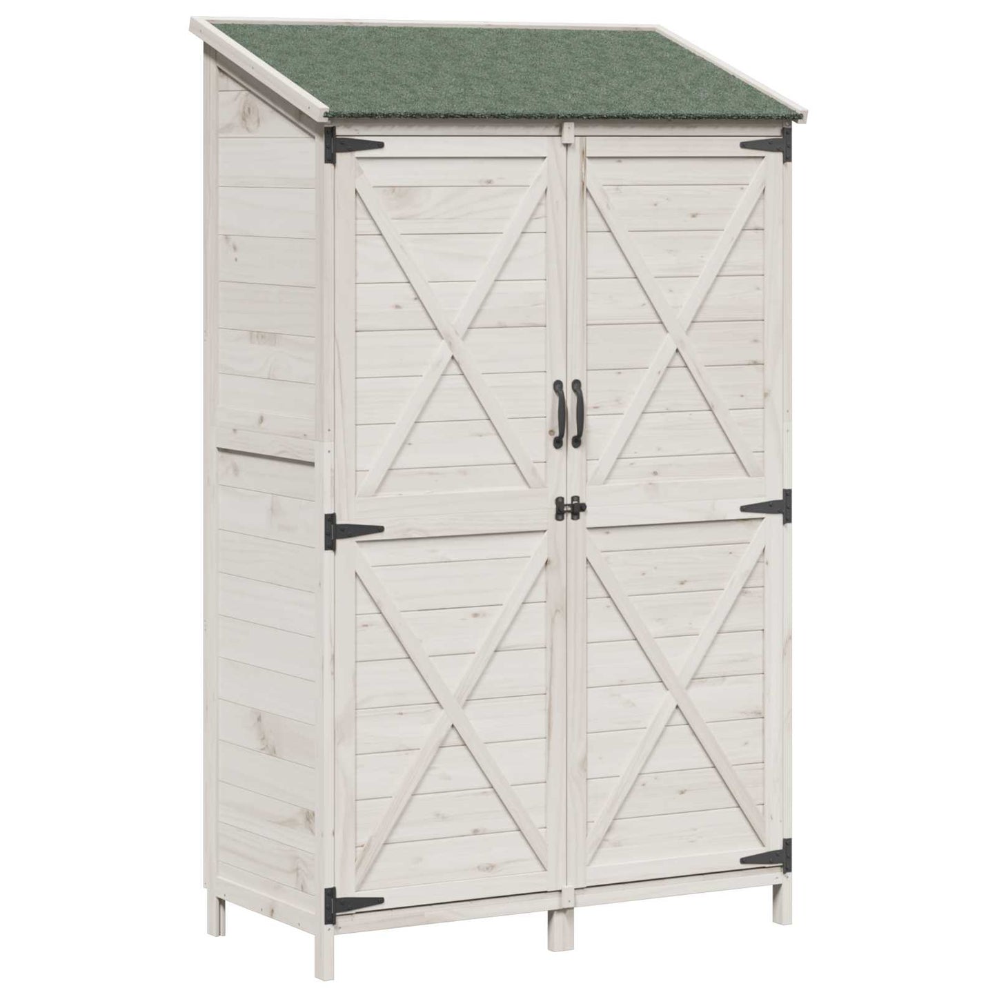 Tuinschuur Wit 106 x 56 x 176,5 cm Bewerkt hout
