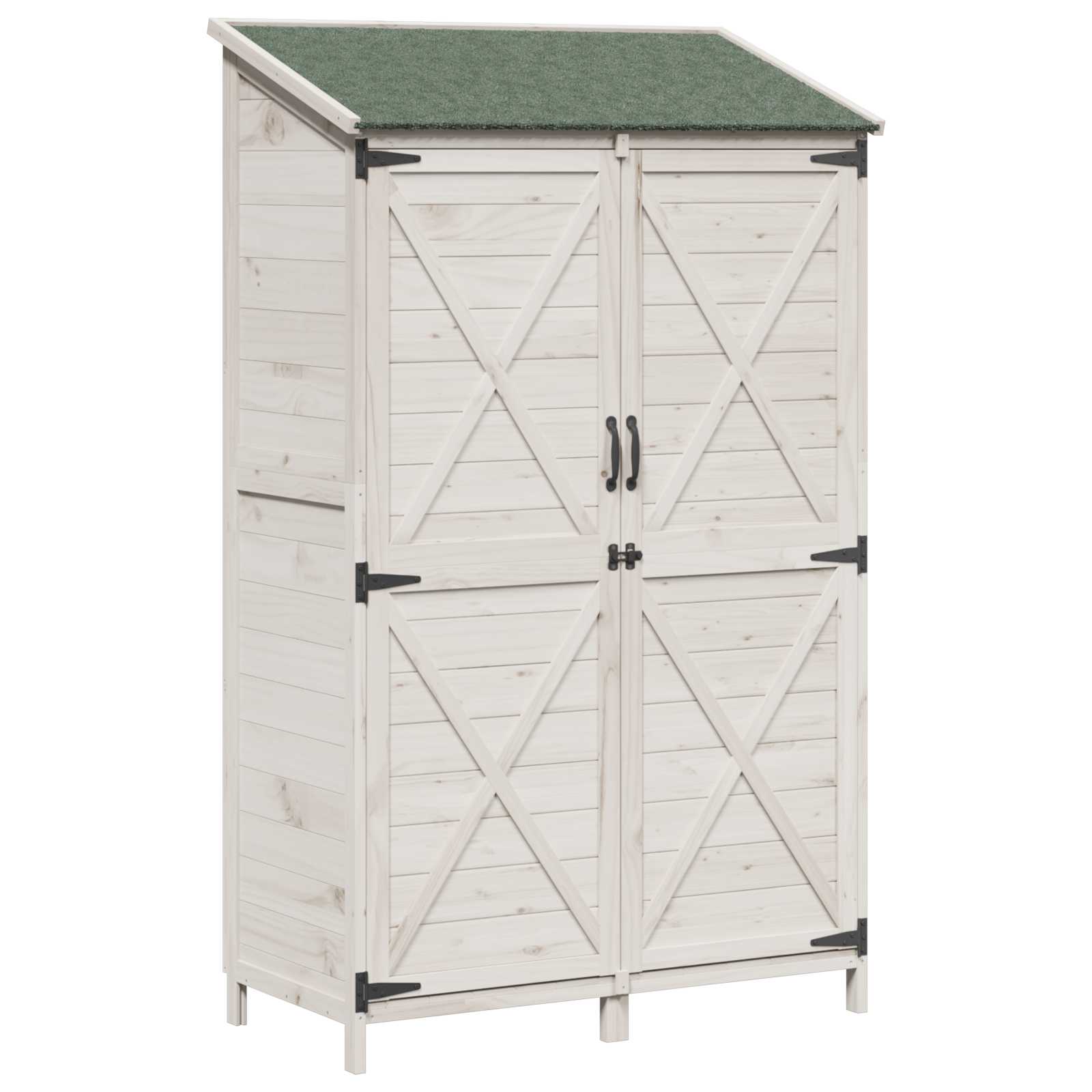 Tuinschuur Wit 106 x 56 x 176,5 cm Bewerkt hout