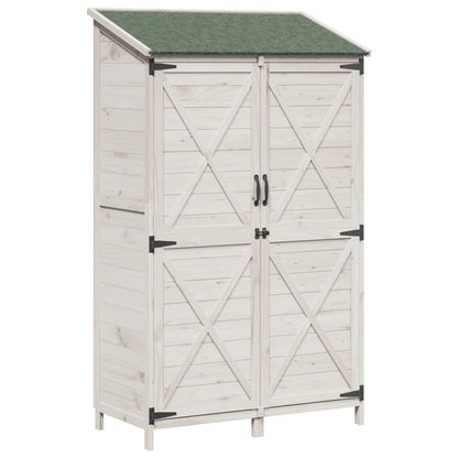 Tuinschuur Wit 106 x 56 x 176,5 cm Bewerkt hout