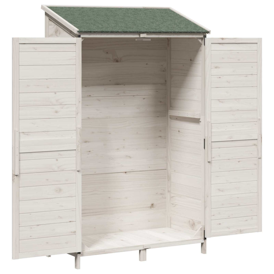 Tuinschuur Wit 106 x 56 x 176,5 cm Bewerkt hout