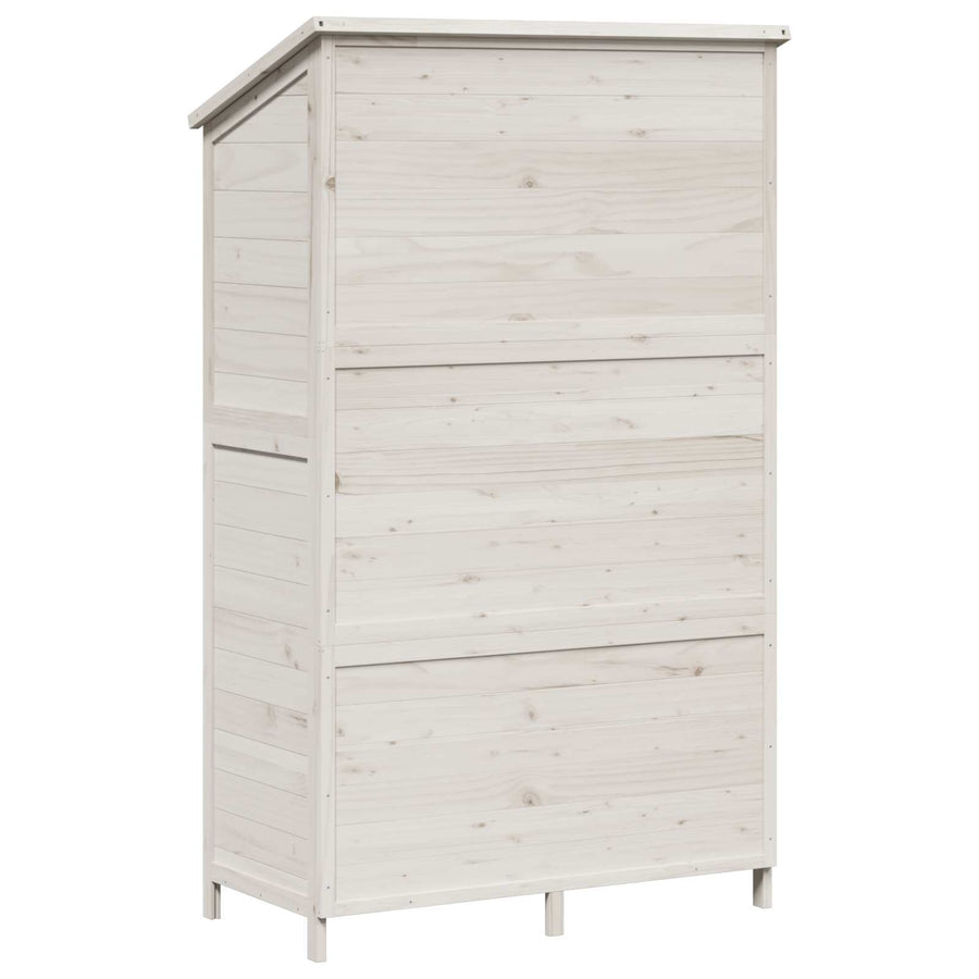 Tuinschuur Wit 106 x 56 x 176,5 cm Bewerkt hout