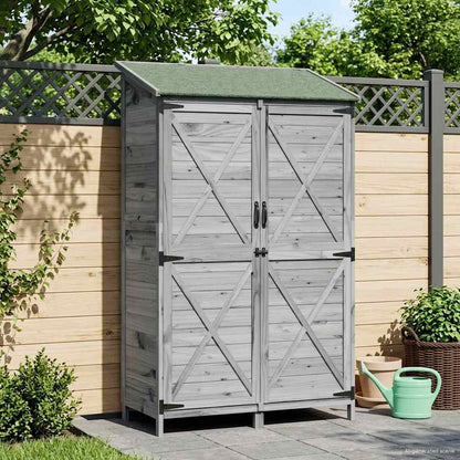 Tuinschuur Grijs 106 x 56 x 176,5 cm Bewerkt hout