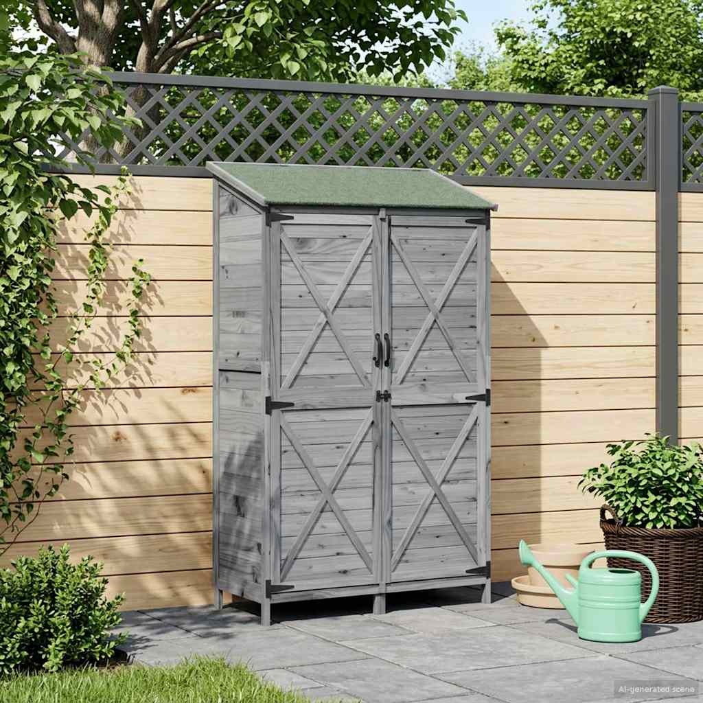 Tuinschuur Grijs 106 x 56 x 176,5 cm Bewerkt hout