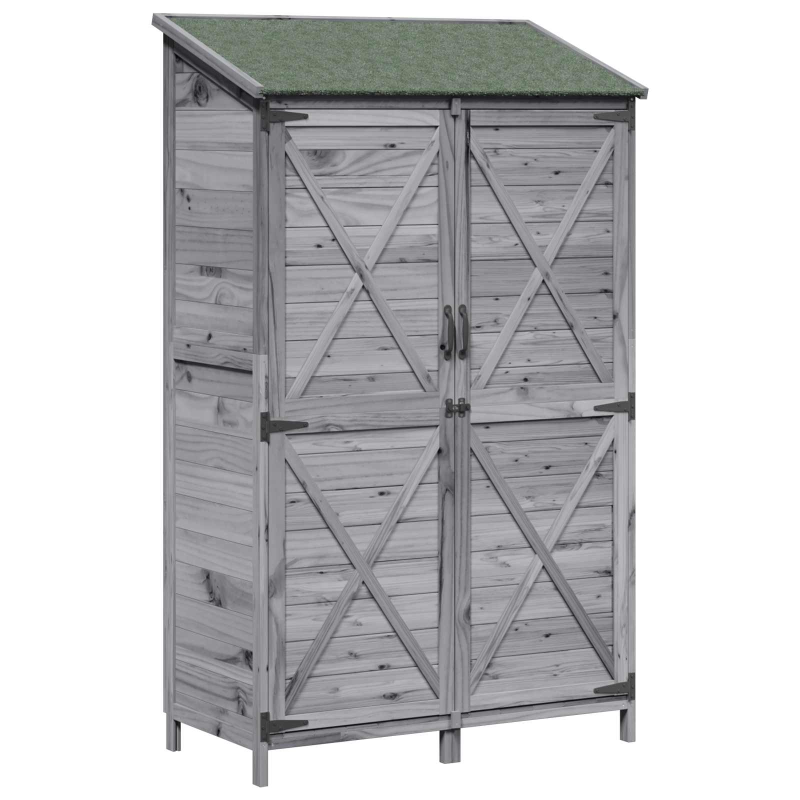 Tuinschuur Grijs 106 x 56 x 176,5 cm Bewerkt hout