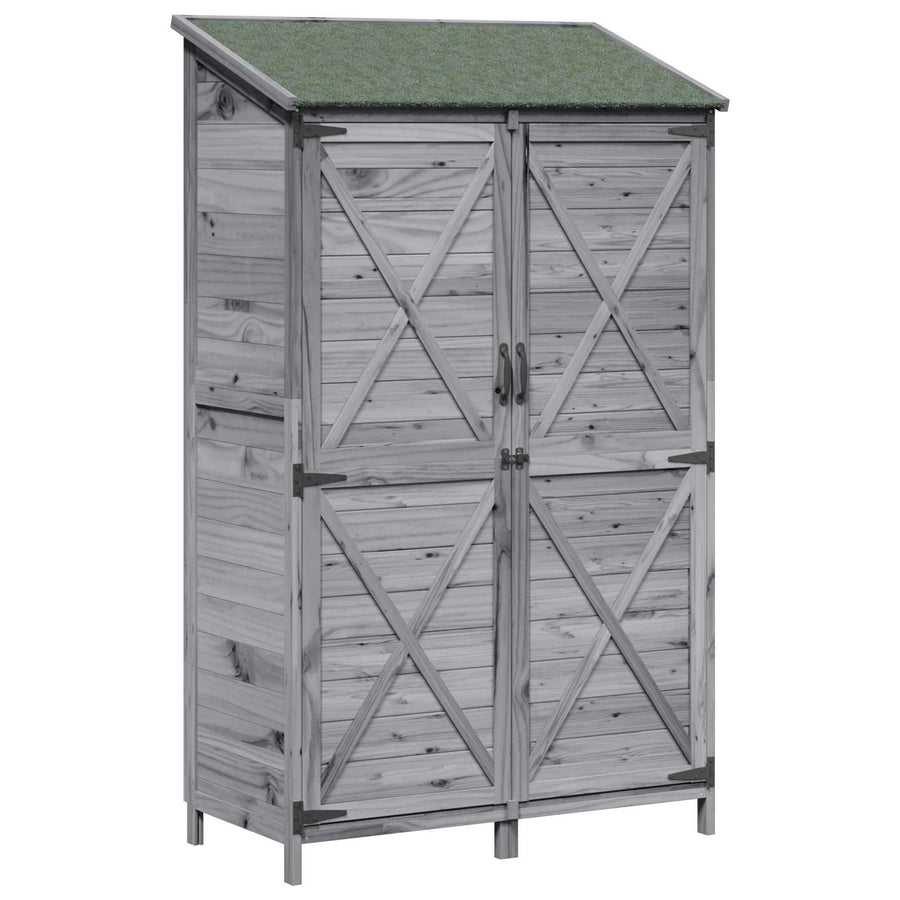 Tuinschuur Grijs 106 x 56 x 176,5 cm Bewerkt hout