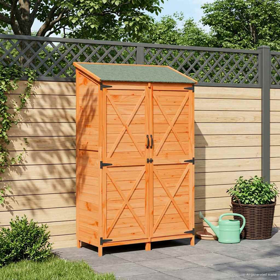Tuinschuur Bruin 106 x 56 x 176,5 cm Bewerkt hout
