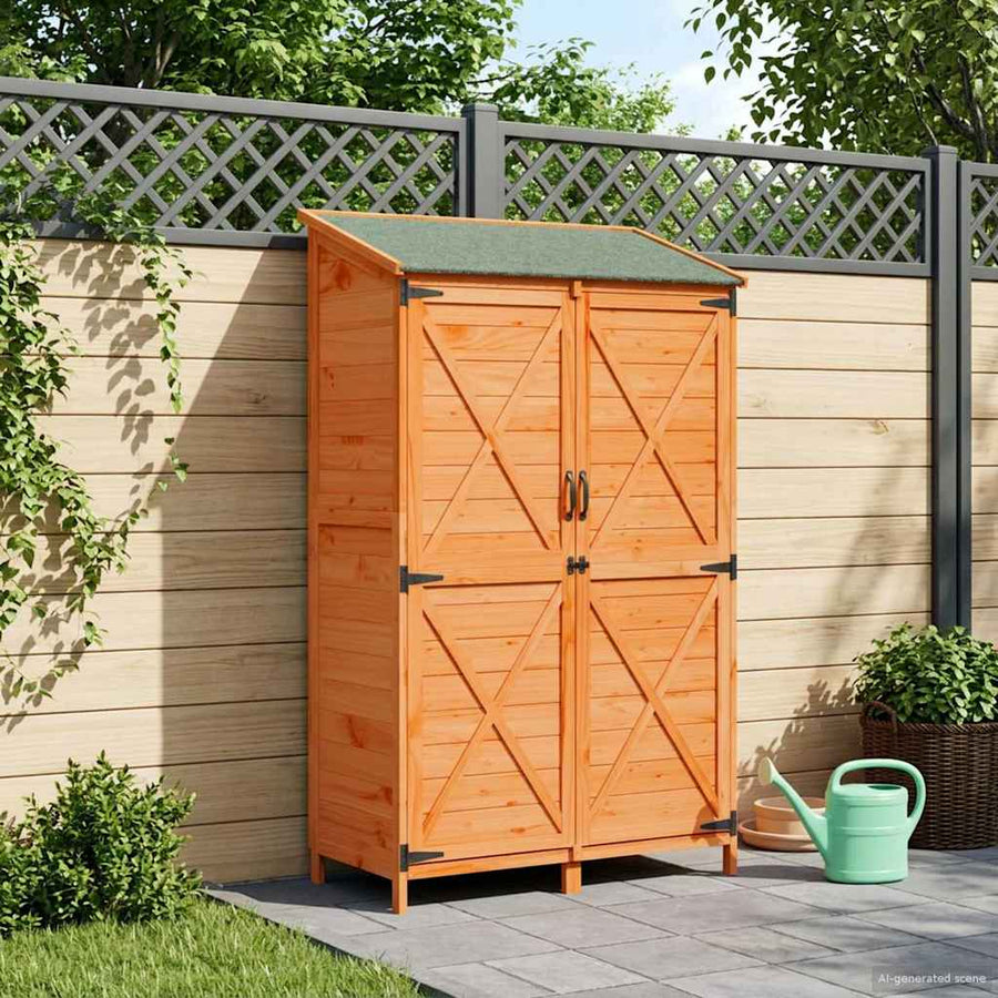 Tuinschuur Bruin 106 x 56 x 176,5 cm Bewerkt hout