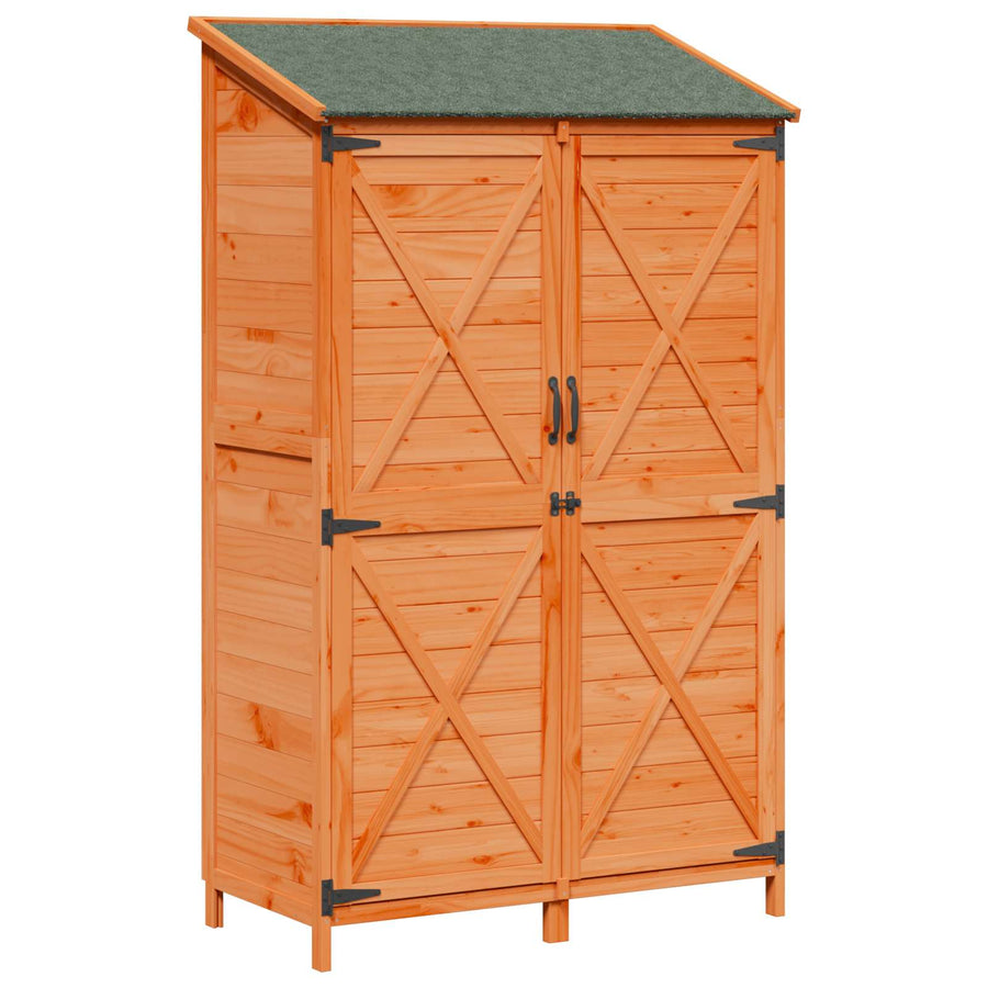 Tuinschuur Bruin 106 x 56 x 176,5 cm Bewerkt hout