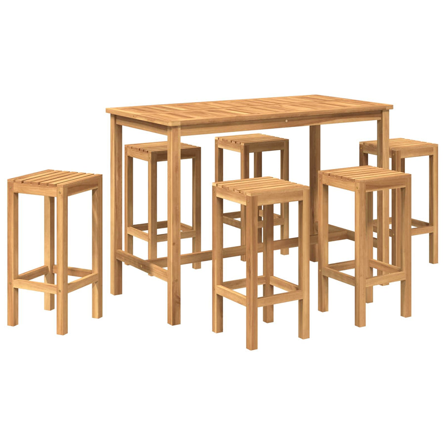 Buitenbarset 7 pcs Onbehandeld Massief Teakhout