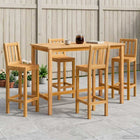 Buitenbarset 5 pcs Naturel Massief Teakhout