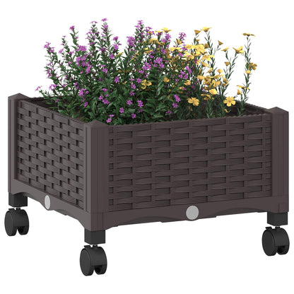Tuinschaal met wielen Bruin 40 x 40 x 29 cm PP