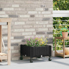 Tuinschaal met wielen 40x40x29 cm zwart