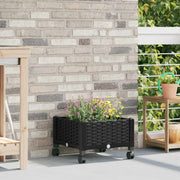 Tuinschaal met wielen 40x40x29 cm zwart