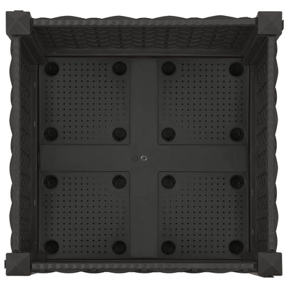 Tuinschaal met wielen Zwart 40 x 40 x 29 cm PP