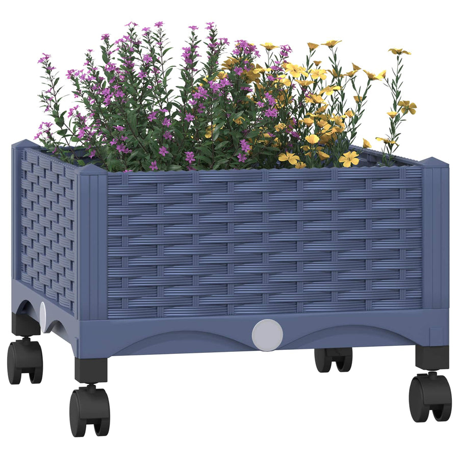 Tuinschaal met wielen Blauw Grijs 40 x 40 x 33 cm PP