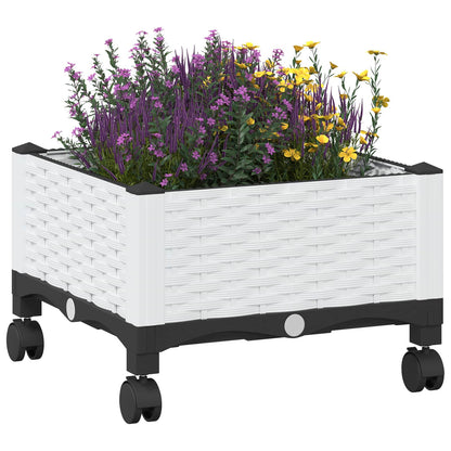 Tuinschaal met wielen Wit 40 x 40 x 33 cm PP