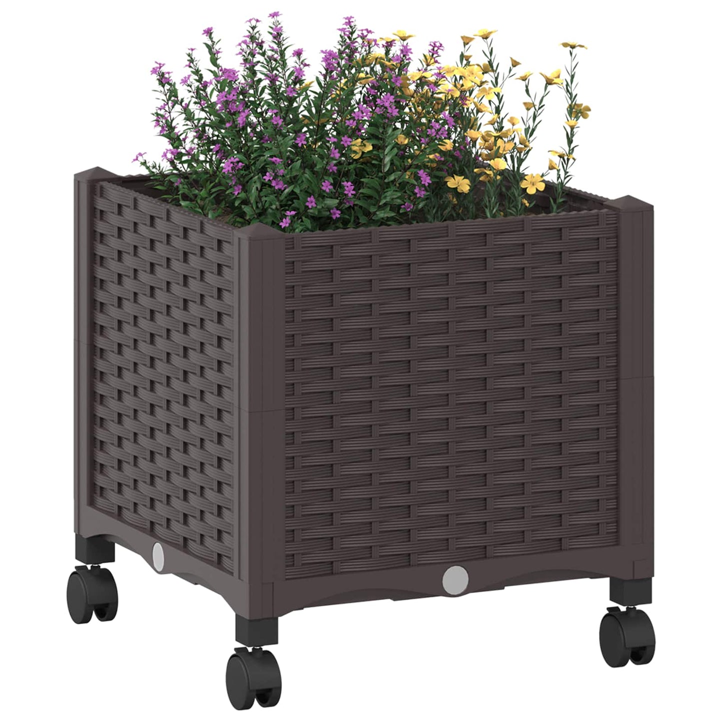 Tuinschaal met wielen Bruin 40 x 40 x 44 cm PP