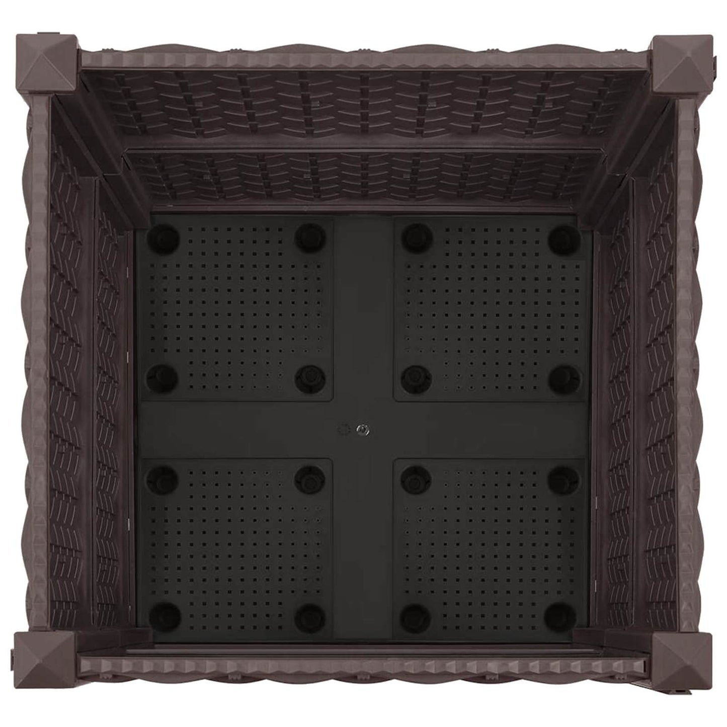 Tuinschaal met wielen Bruin 40 x 40 x 44 cm PP