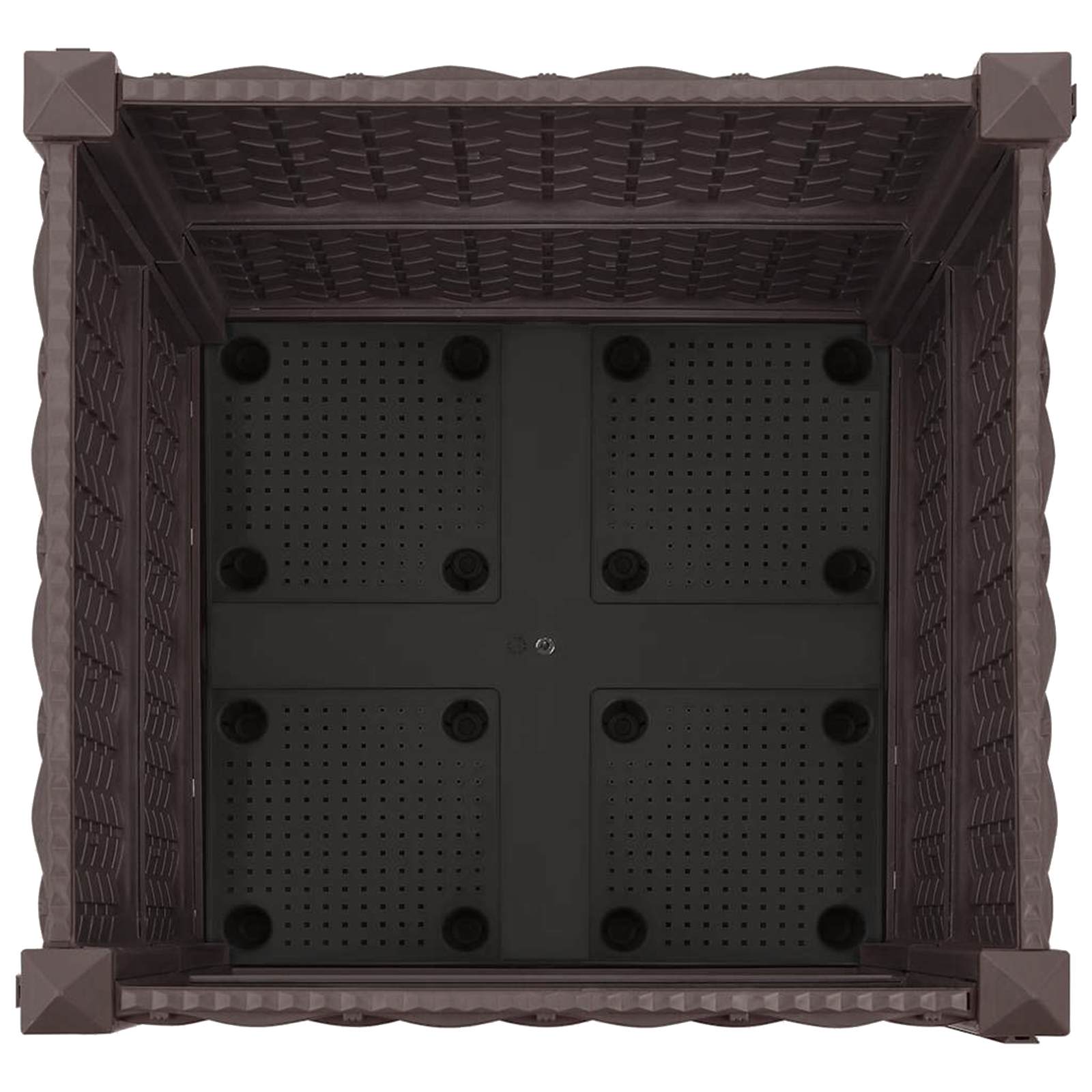 Tuinschaal met wielen Bruin 40 x 40 x 44 cm PP