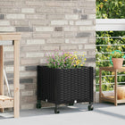 Tuinschaal met wielen 40x40x44 cm zwart