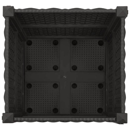 Tuinschaal met wielen Zwart 40 x 40 x 44 cm PP