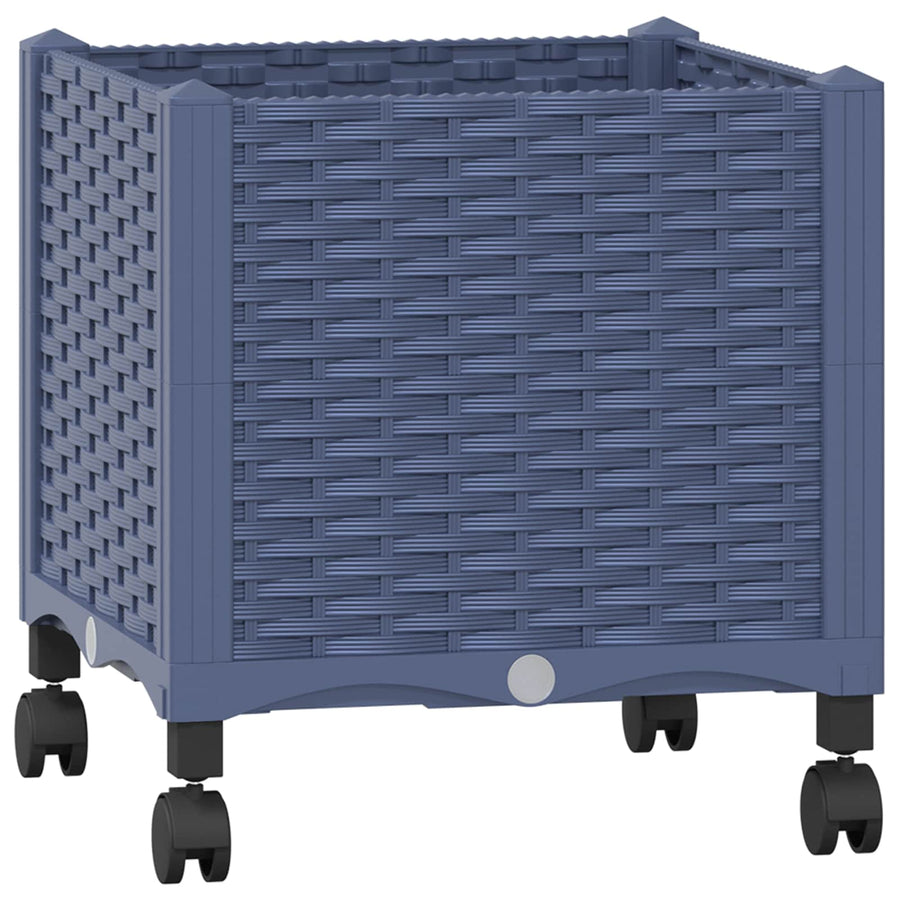 Tuinschaal met wielen Blauw Grijs 40 x 40 x 48 cm PP