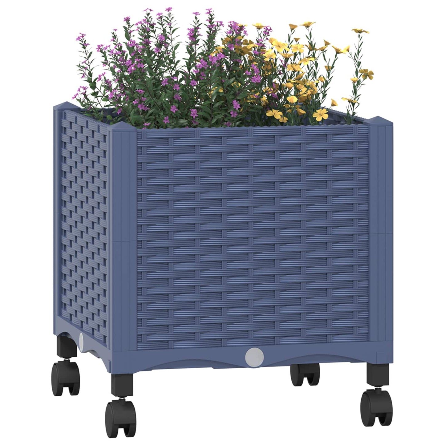 Tuinschaal met wielen Blauw Grijs 40 x 40 x 48 cm PP
