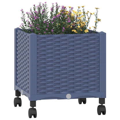 Tuinschaal met wielen Blauw Grijs 40 x 40 x 48 cm PP