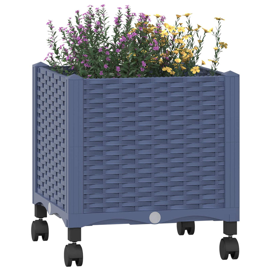 Tuinschaal met wielen Blauw Grijs 40 x 40 x 48 cm PP