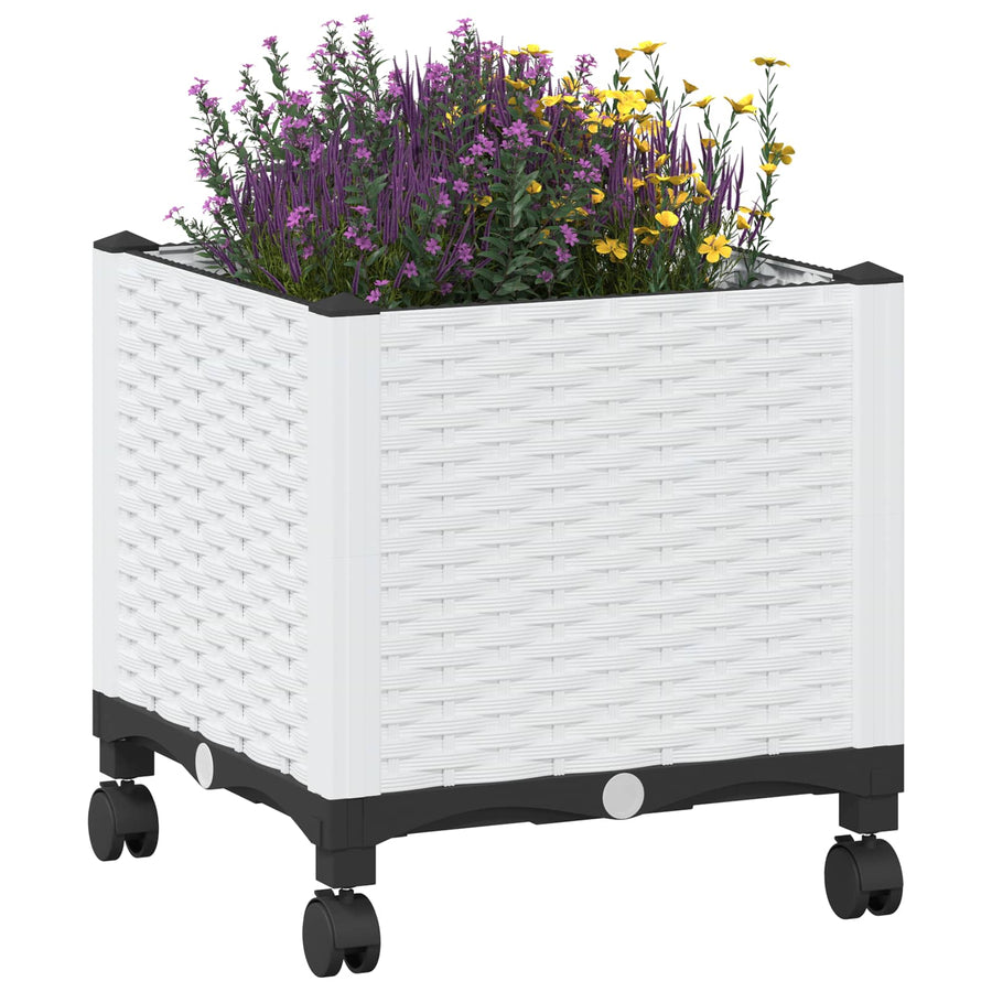 Tuinschaal met wielen Wit 40 x 40 x 48 cm PP