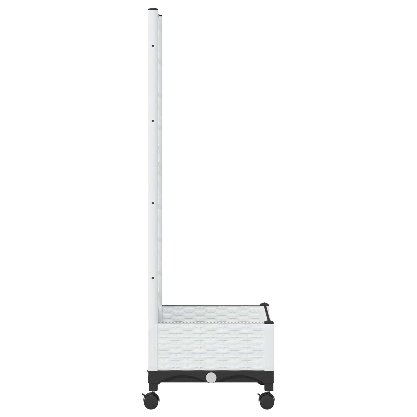 Tuinplantbak met schutting en wielen Wit 40 x 40 x 131,5 cm PP