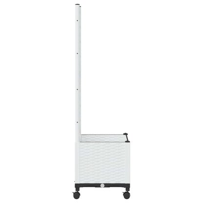 Tuinplantbak met schutting en wielen Wit 40 x 40 x 146 cm PP